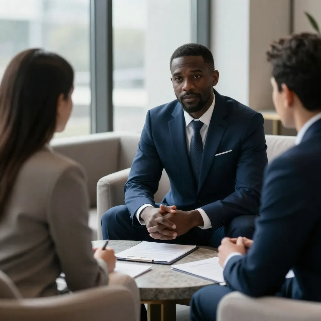 Daniel reviewing loan options with clients
